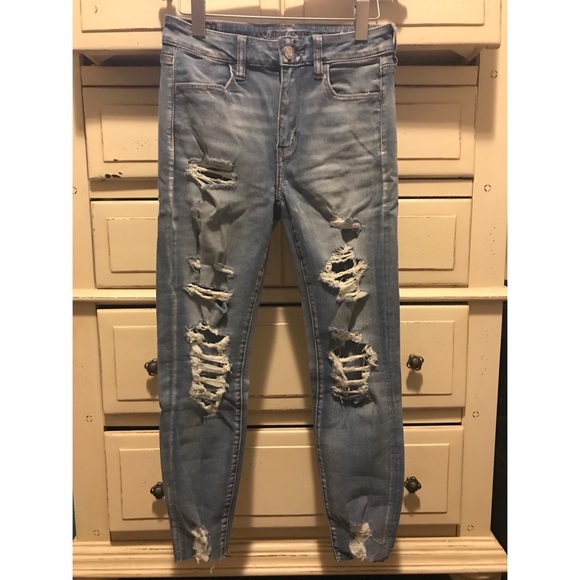 American Eagle Outfitters Denim - American Eagle superstretch destroyed jeggings